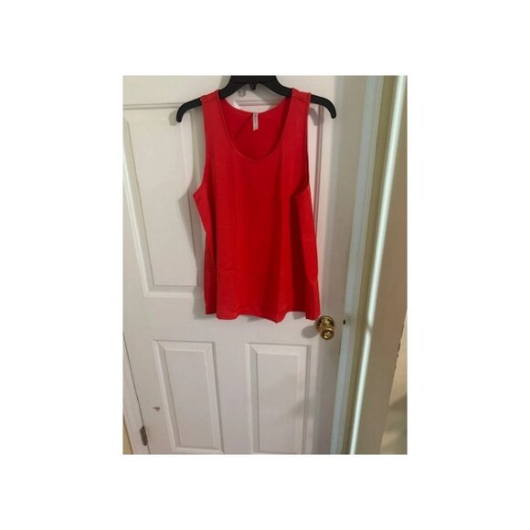 Fabletics Eco Satin Tank Top in Strawberry Red Sz M - Picture 1 of 5